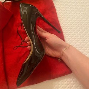 Christian Louboutin Pigalle Follies (Black, Patent, 100MM) - Authentic